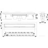Водоотводящий желоб ALCAPLAST APZ1007-1050 FLOOR с порогами для решетки под кладку плитки вертикальный сток APZ1007-FLOOR-1050