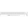 Водоотводящий желоб ALCAPLSAT APZ1104-750 FLEXIBLE для перфорированной решетки с регулируемым краем к стене, низкий, вертикальный сток